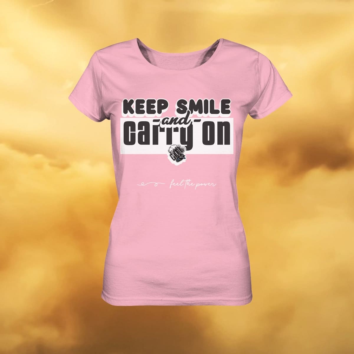 T-Shirt Damen Keep Smile and Carry On -Organic Basic Shirt