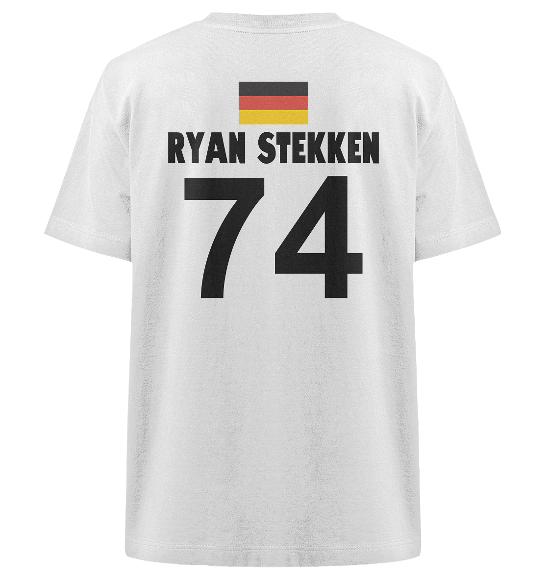 Rückseite: Party Trikot mit Backprint Ryan Stekken 74 White