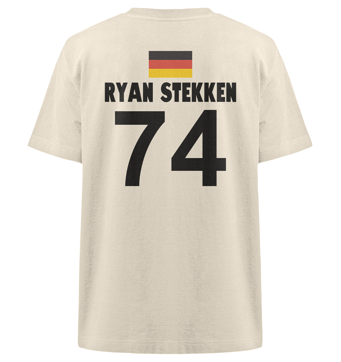 Rückseite: Party Trikot mit Backprint Nimsy von Hinten 74 Natural Raw