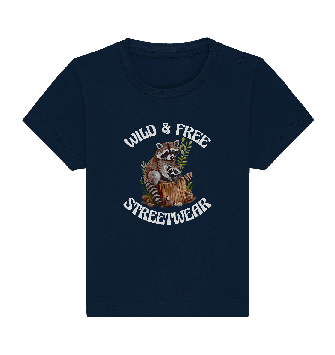 WILD & FREE NO 16 RACOON FAMILY - STREETWEAR - STATEMENT - Baby Organic Shirt
