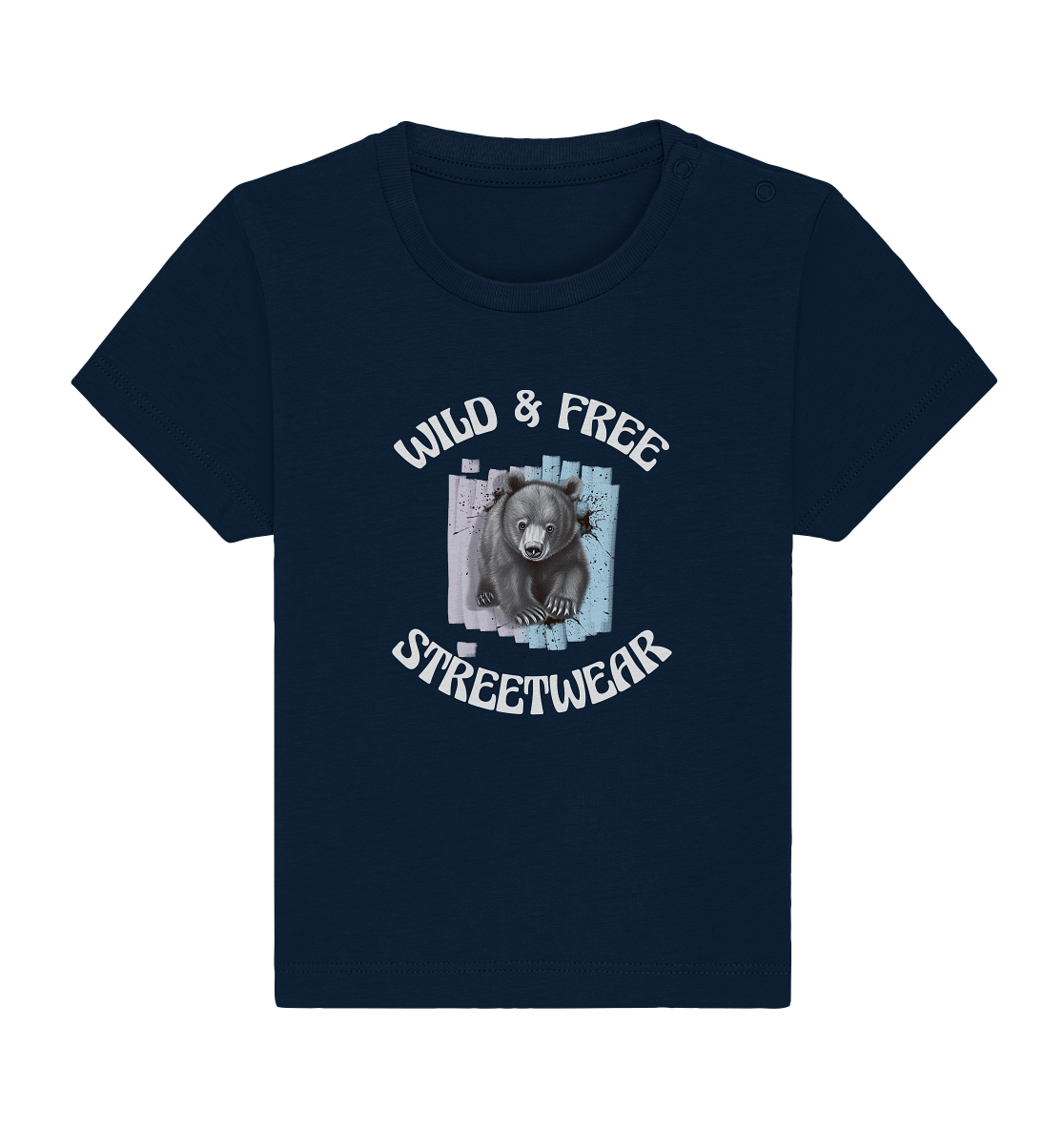 WILD & FREE NO 7 BABY BEAR - STREETWEAR - STATEMENT - Baby Organic Shirt