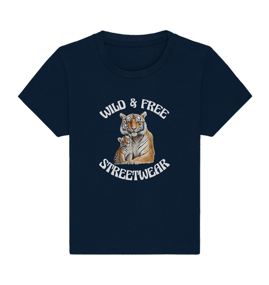 WILD & FREE NO 14 TIGER FAMILY  - STREETWEAR - STATEMENT  - Baby Organic Shirt