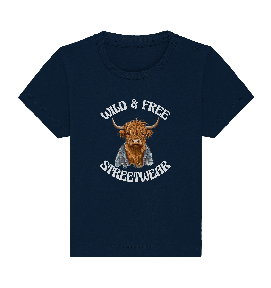 WILD & FREE NO 9 HIGHLAND COW II - STREETWEAR - STATEMENT - Baby Organic Shirt