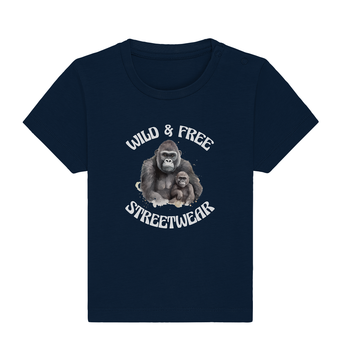 WILD & FREE NO 15 GORILLA FAMILY - STREETWEAR - STATEMENT - Baby Organic Shirt