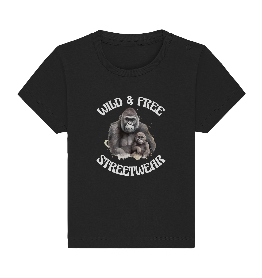 WILD & FREE NO 15 GORILLA FAMILY - STREETWEAR - STATEMENT - Baby Organic Shirt