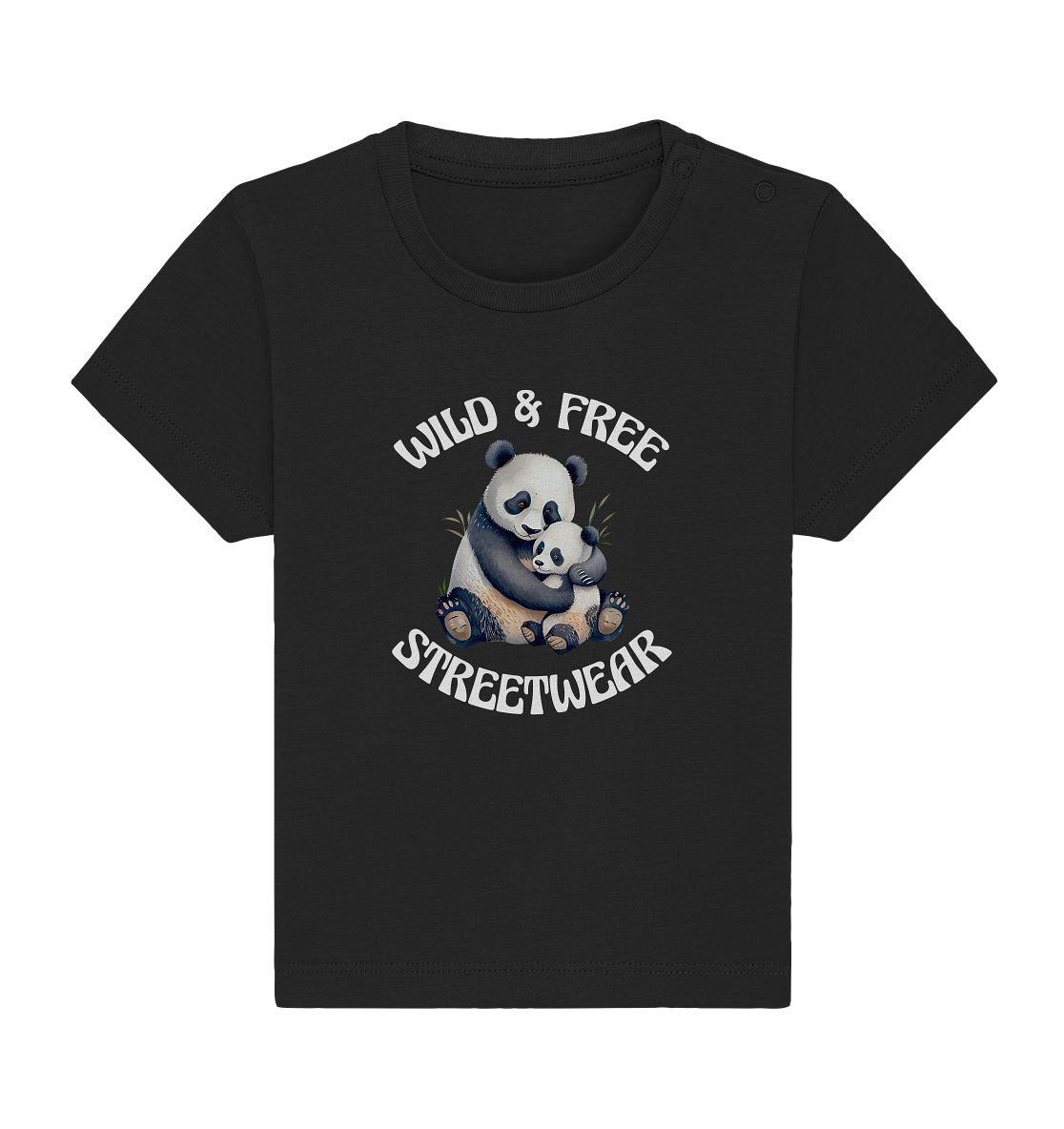 WILD & FREE NO 12 PANDA FAMILY - STREETWEAR - STATEMENT - Baby Organic Shirt
