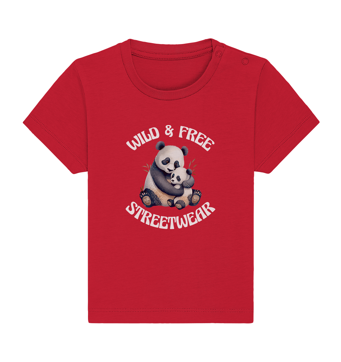 WILD & FREE NO 12 PANDA FAMILY - STREETWEAR - STATEMENT - Baby Organic Shirt