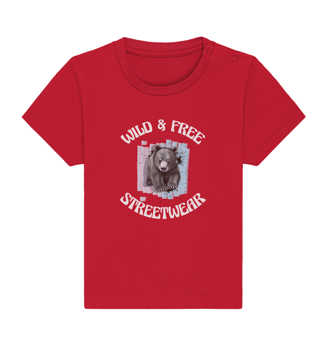 WILD & FREE NO 7 BABY BEAR - STREETWEAR - STATEMENT - Baby Organic Shirt