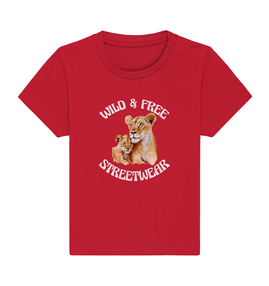 WILD & FREE NO 11 LION FAMILY - STREETWEAR - STATEMENT - Baby Organic Shirt