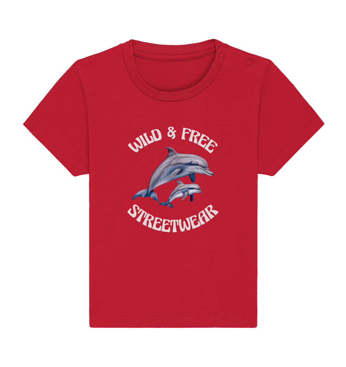 WILD & FREE NO 10 DOLPHIN FAMILY - STREETWEAR - STATEMENT - Baby Organic Shirt