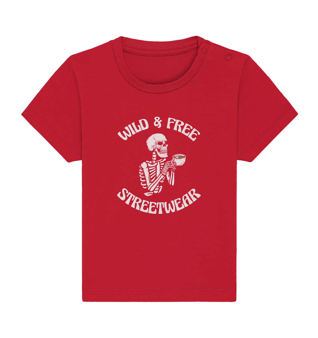 WILD & FREE NO 5 DRINKING SKELETON - STREETWEAR - STATEMENT - Baby Organic Shirt