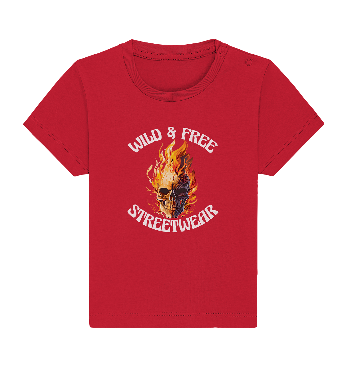 WILD & FREE NO 8 SKULL II - STREETWEAR - STATEMENT - Baby Organic Shirt