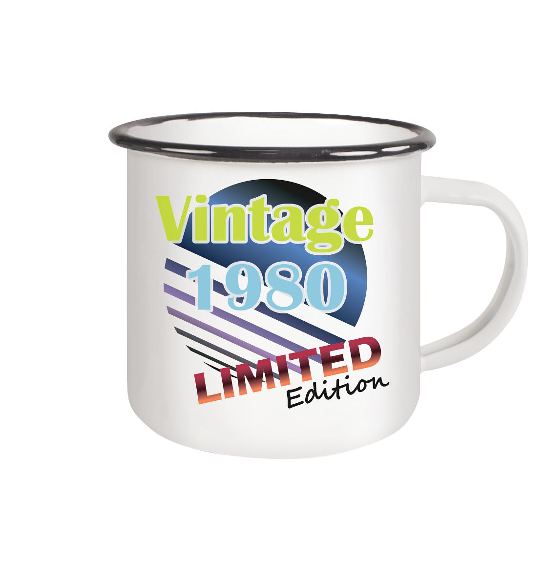 Jahrgang 1980- Tassen Limited Edition - Vintage - Emaille Tasse (Black)