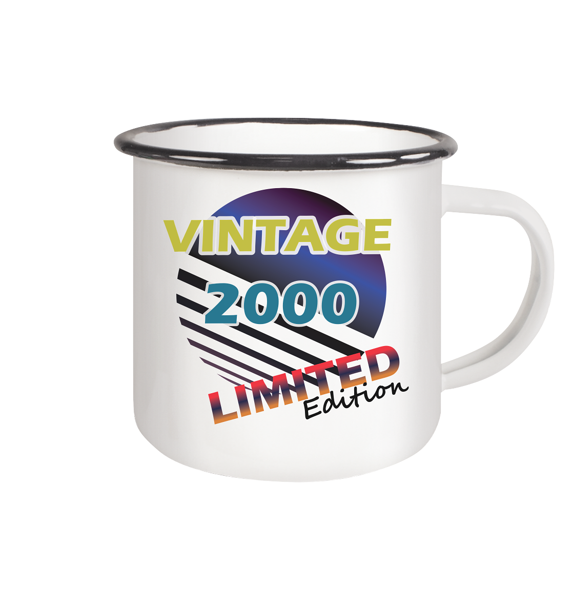 Jahrgang 2000- Tassen Limited Edition - Vintage- Emaille Tasse (Black)