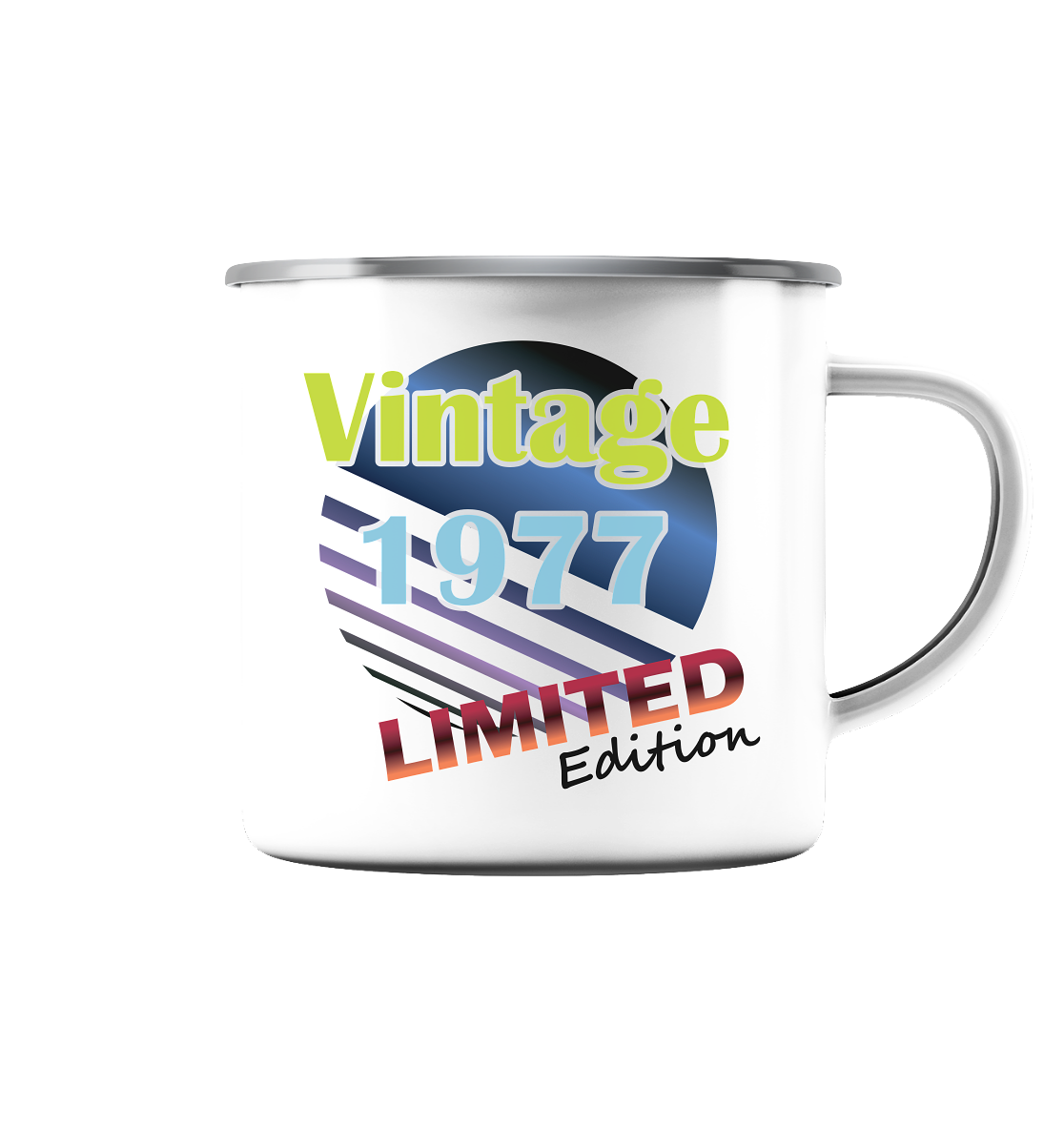Jahrgang 1977- Tassen Limited Edition - Vintage - Emaille Tasse (Silber)