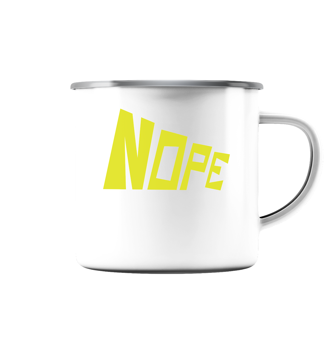 NOPE NO 2 - Emaille Tasse (Silber)