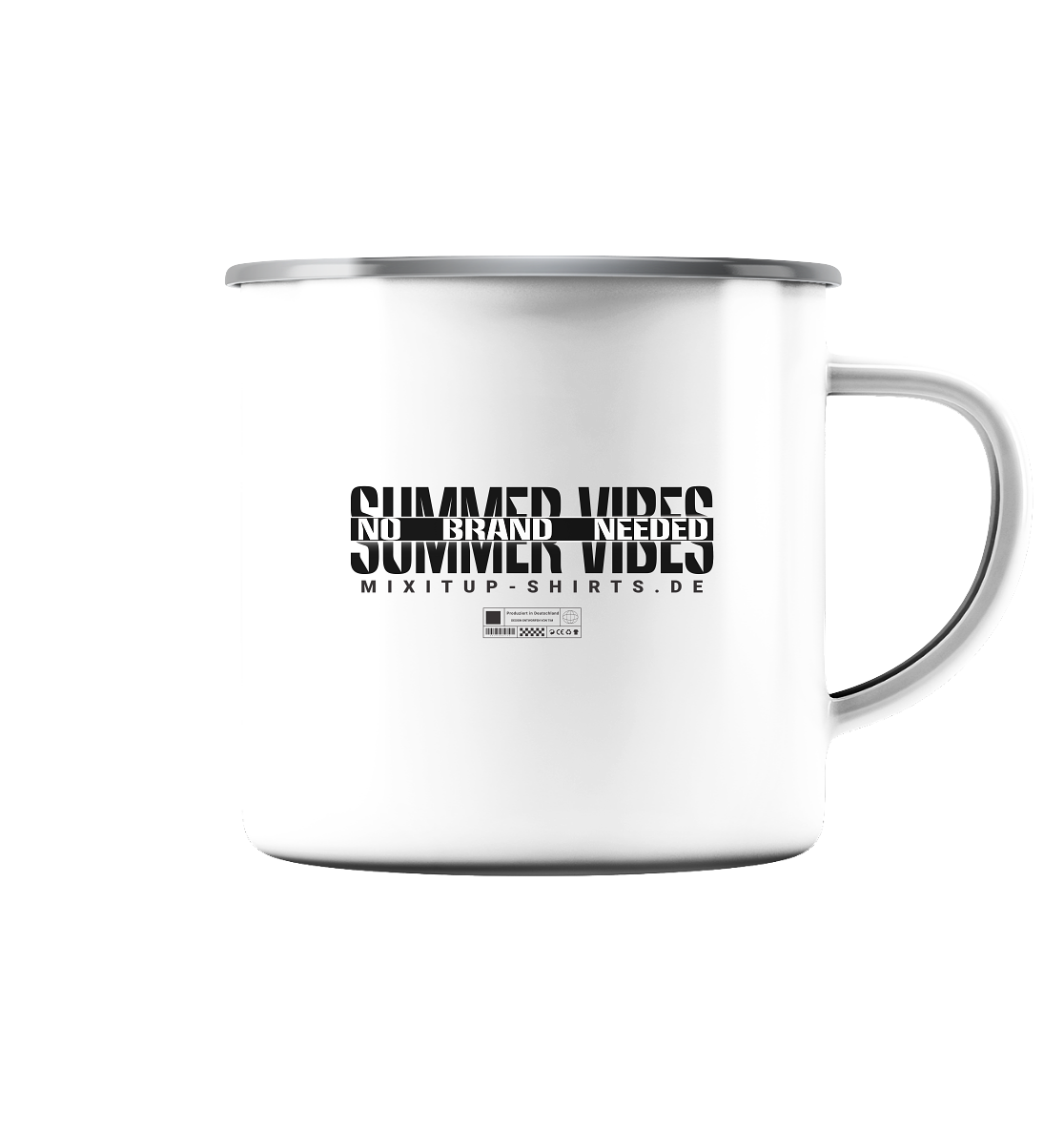 Sommer Shirts und Co - Summer Vibes - Emaille Tasse (Silber)