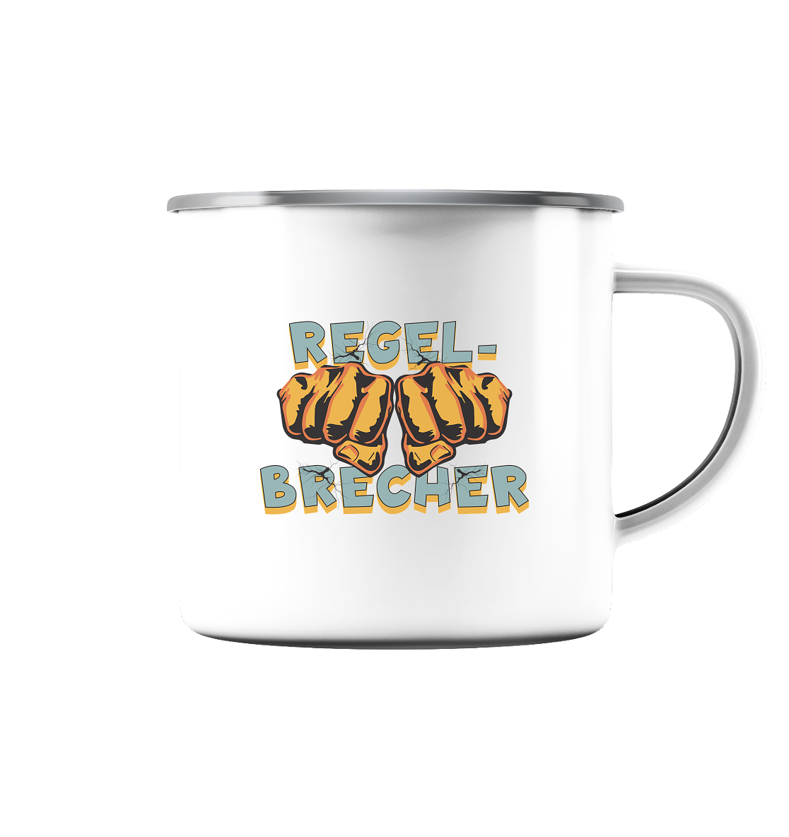 Regelbrecher - Statement - Emaille Tasse (Silber)