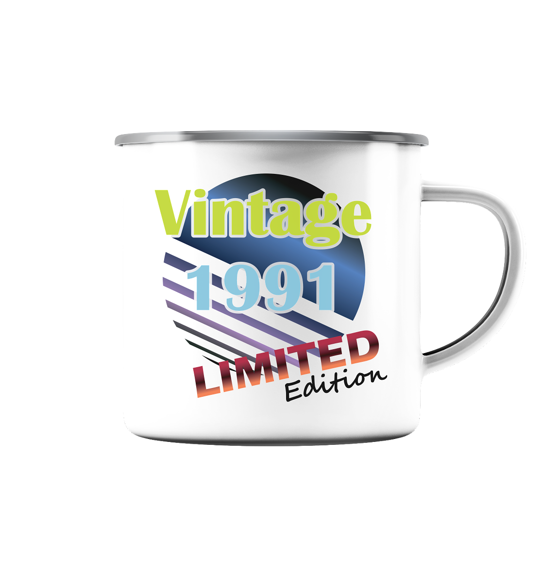 Jahrgang 1991- Tassen Limited Edition - Vintage - Emaille Tasse (Silber)