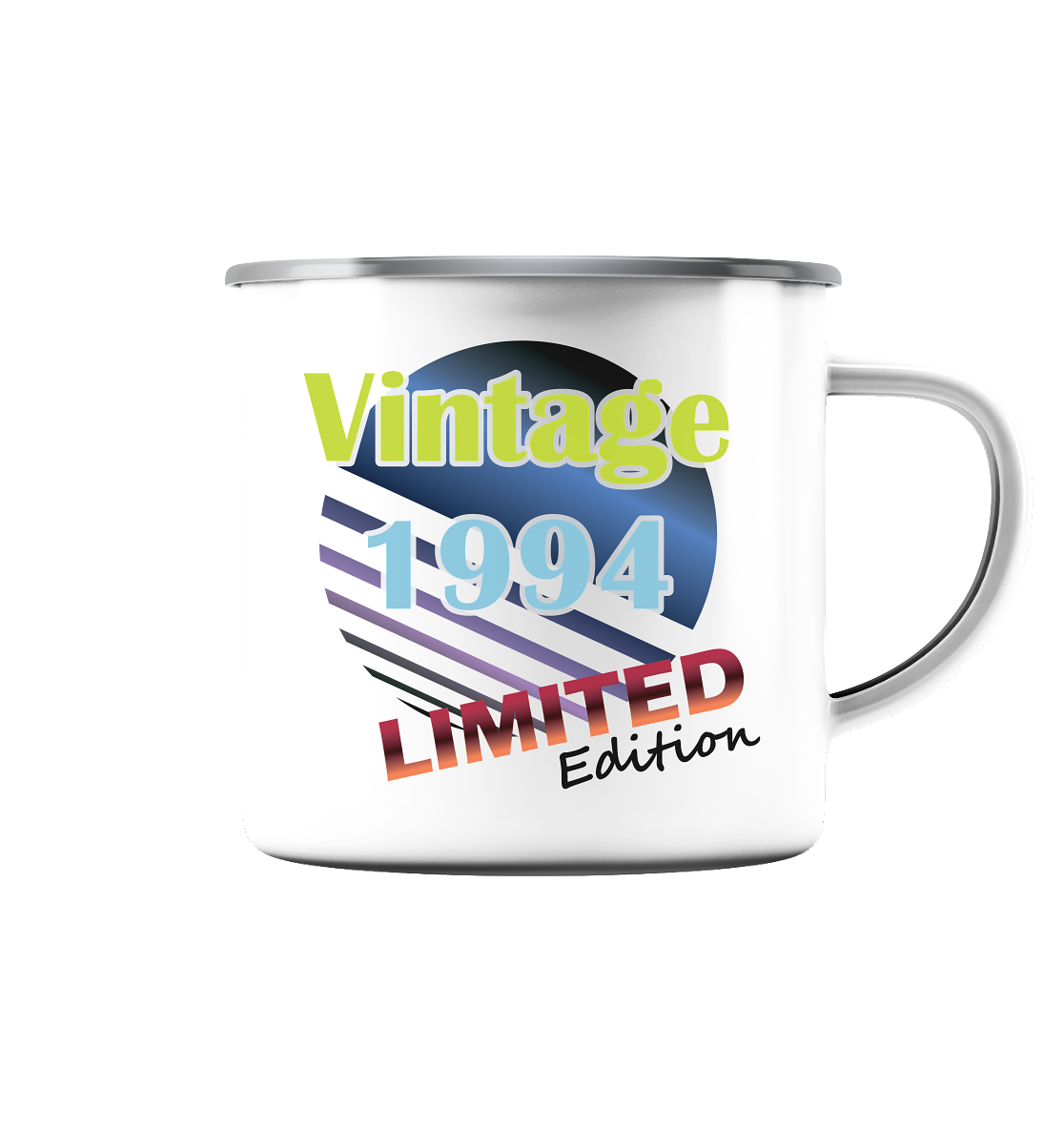 Jahrgang 1994- Tassen Limited Edition - Vintage - Emaille Tasse (Silber)