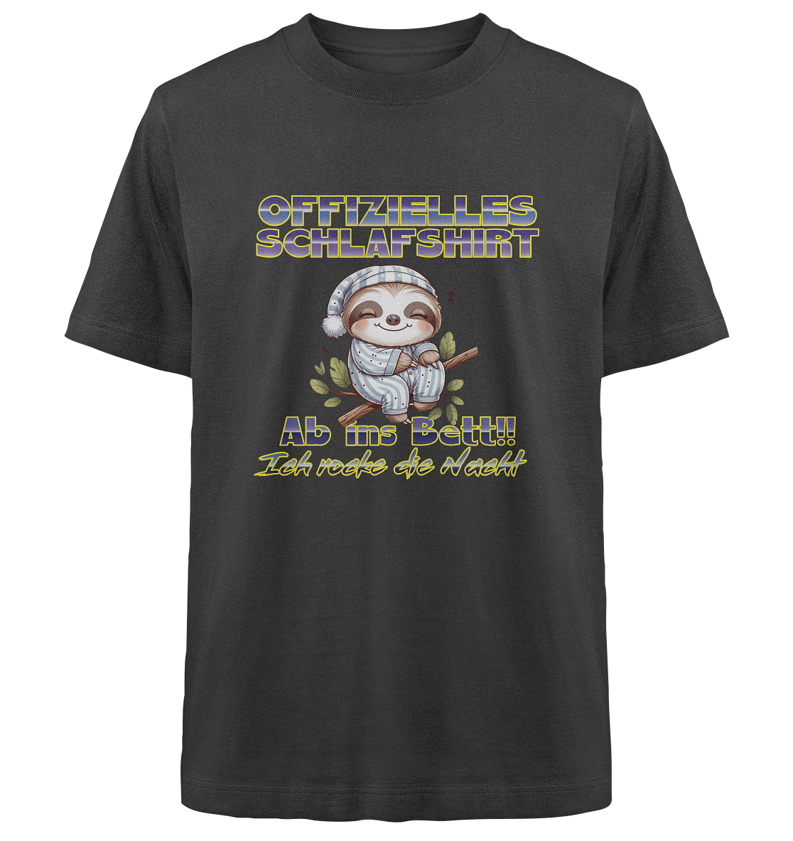 Schlafshirt mit Faultier - Heavy Oversized Organic Shirt