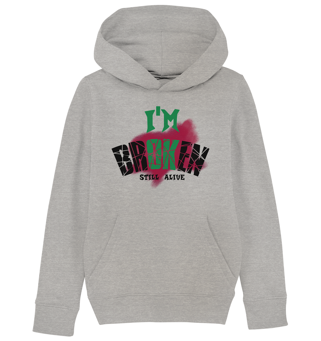 I'M OK - I'M BROKEN - STREETWEAR COOLE SPRÜCHE - Kids Organic Hoodie