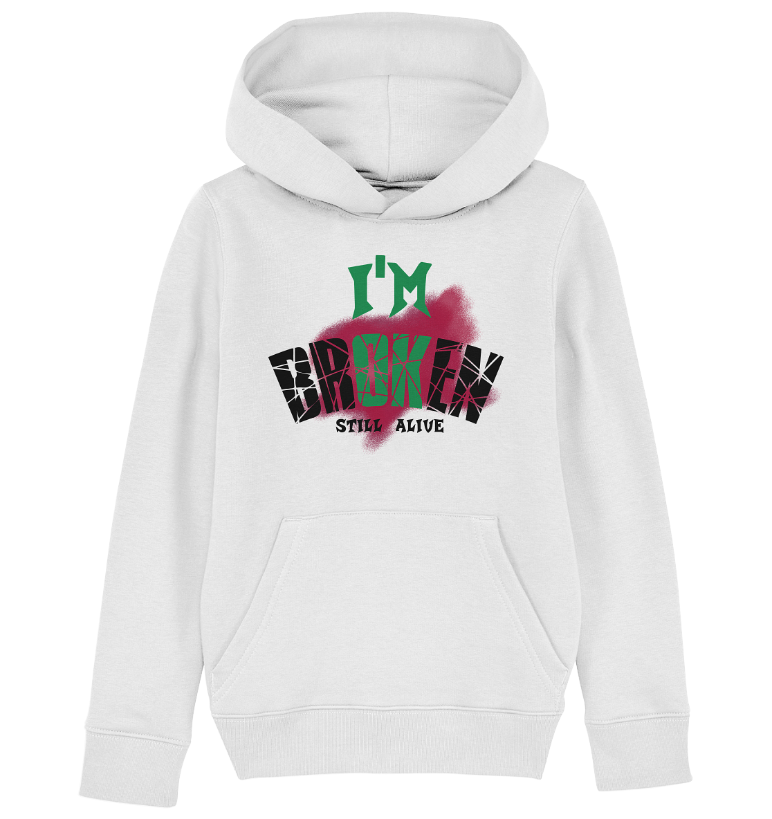 I'M OK - I'M BROKEN - STREETWEAR COOLE SPRÜCHE - Kids Organic Hoodie