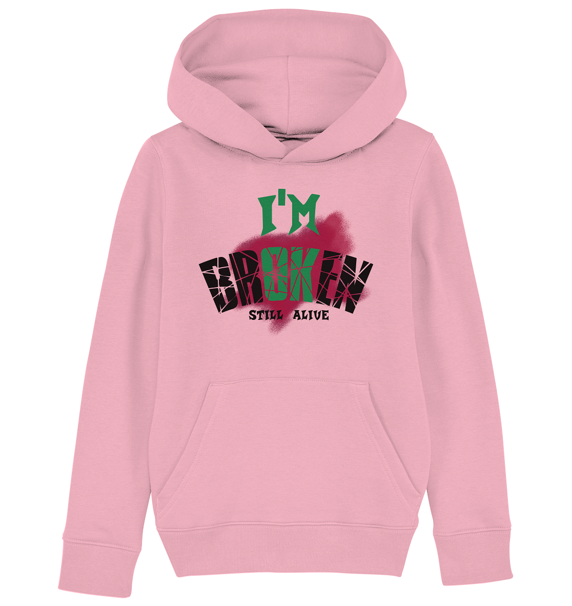 I'M OK - I'M BROKEN - STREETWEAR COOLE SPRÜCHE - Kids Organic Hoodie