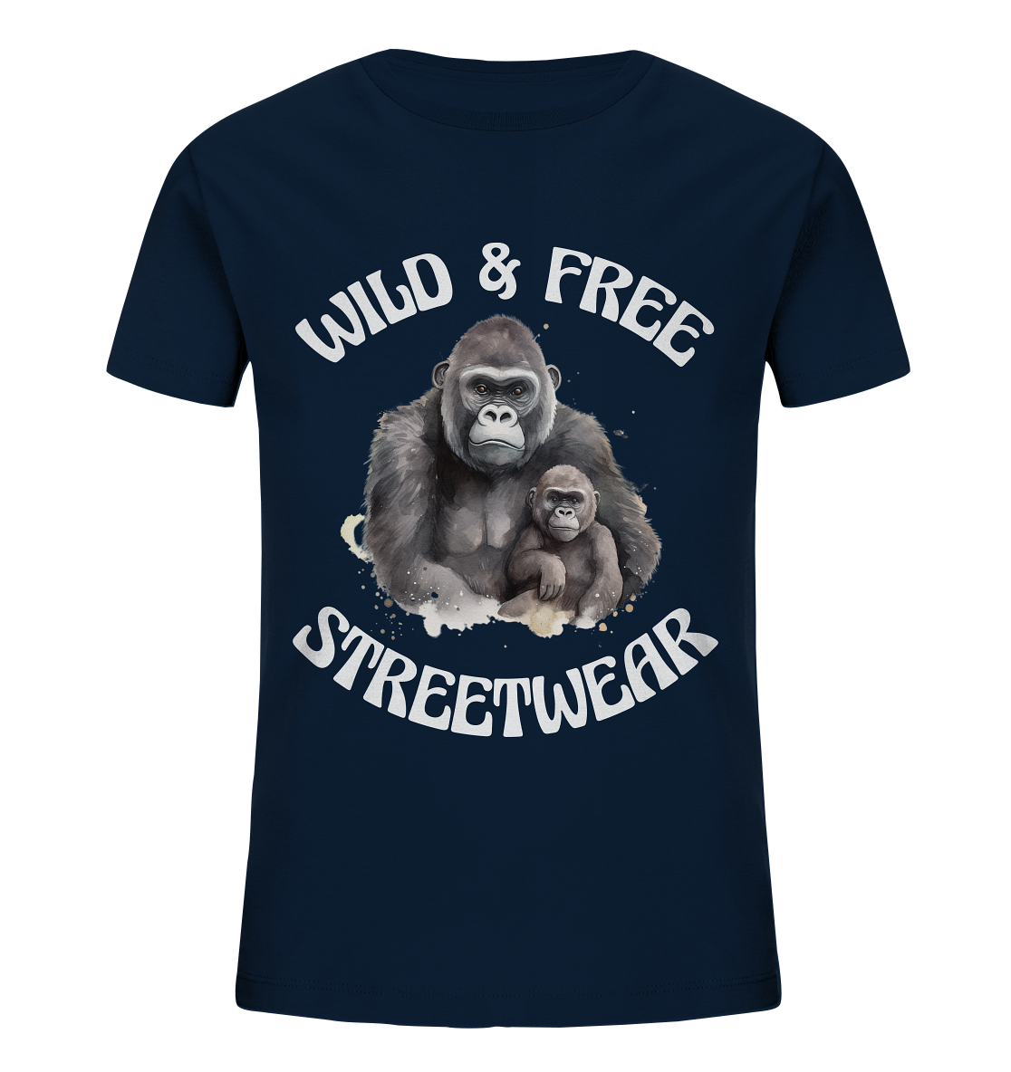 WILD & FREE NO 15 GORILLA FAMILY - STREETWEAR - STATEMENT - Kids Organic Shirt