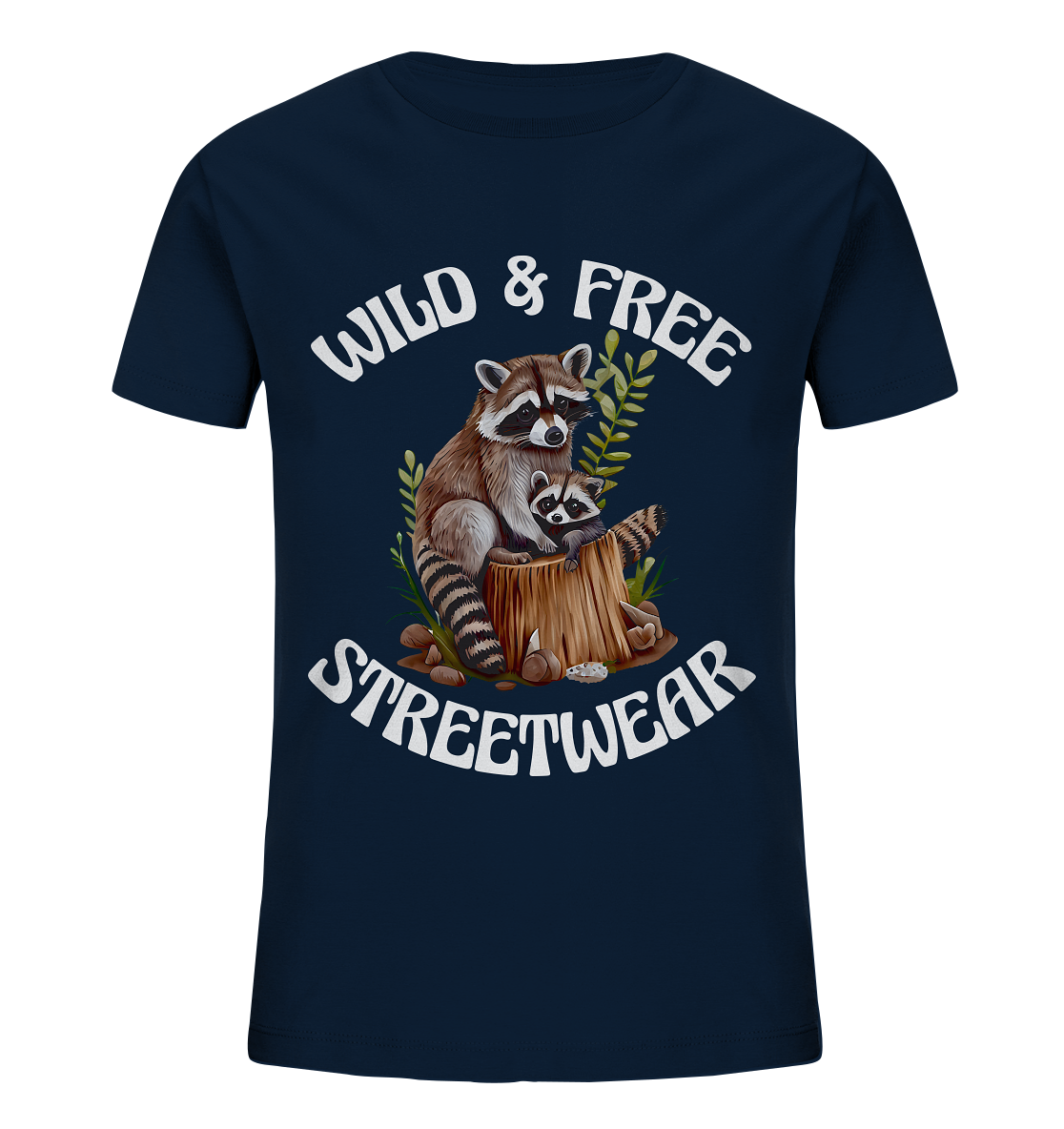 WILD & FREE NO 16 RACOON FAMILY - STREETWEAR - STATEMENT - Kids Organic Shirt