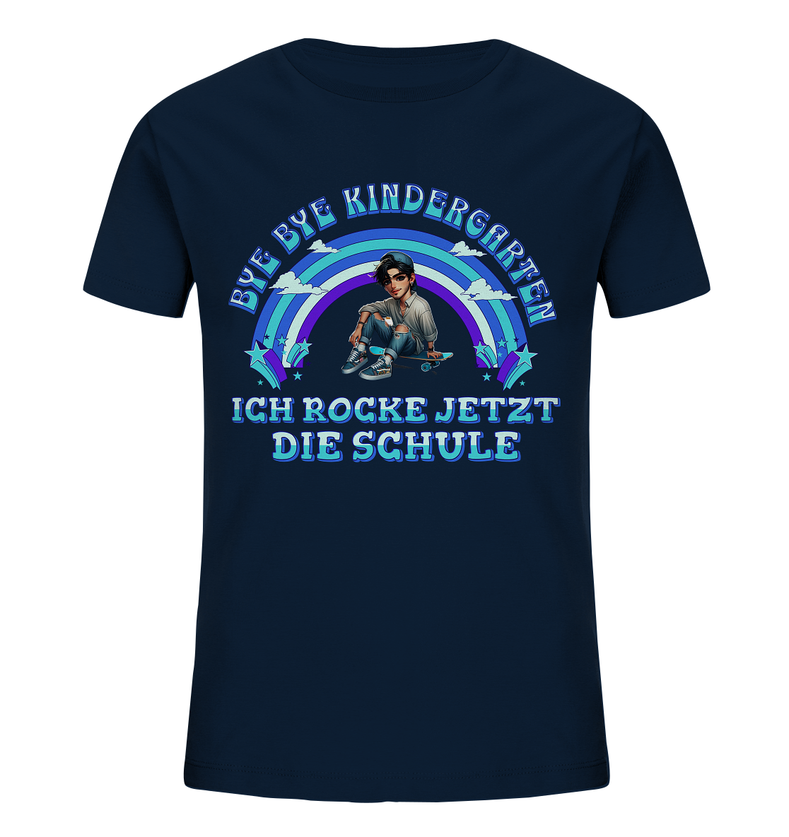 T-Shirt Skater Bye Bye Kindergarten - Kids Organic Shirt