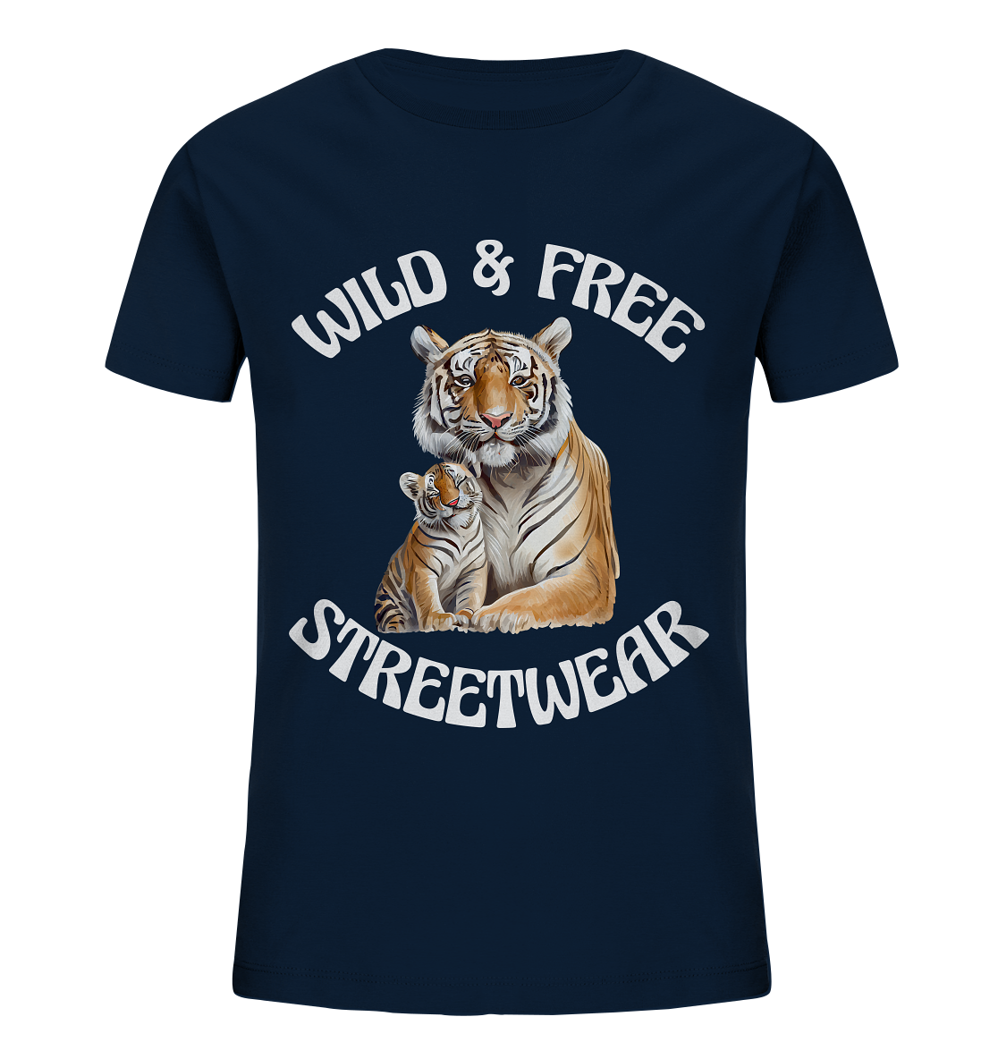 WILD & FREE NO 14 TIGER FAMILY - STREETWEAR - STATEMENT - Kids Organic Shirt