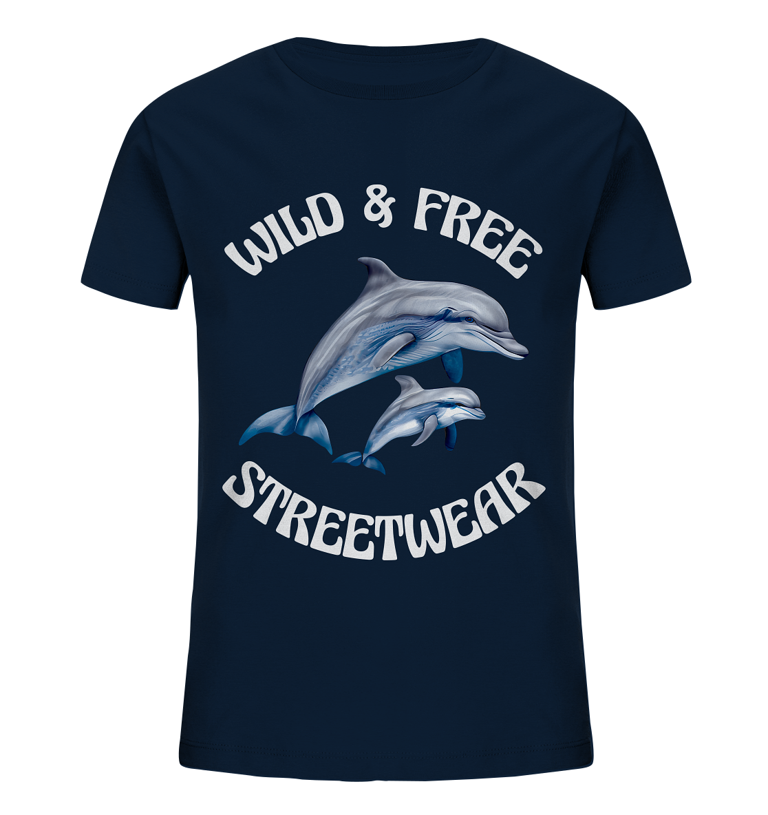WILD & FREE NO 10 DOLPHIN FAMILY - STREETWEAR - STATEMENT - Kids Organic Shirt