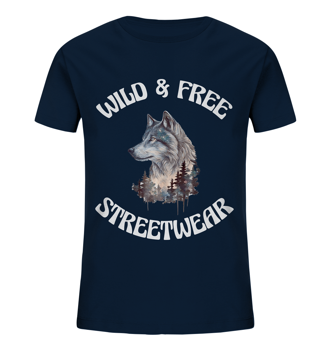 WILD & FREE NO 3 WOLF STREETWEAR - STATEMENT - Kids Organic Shirt
