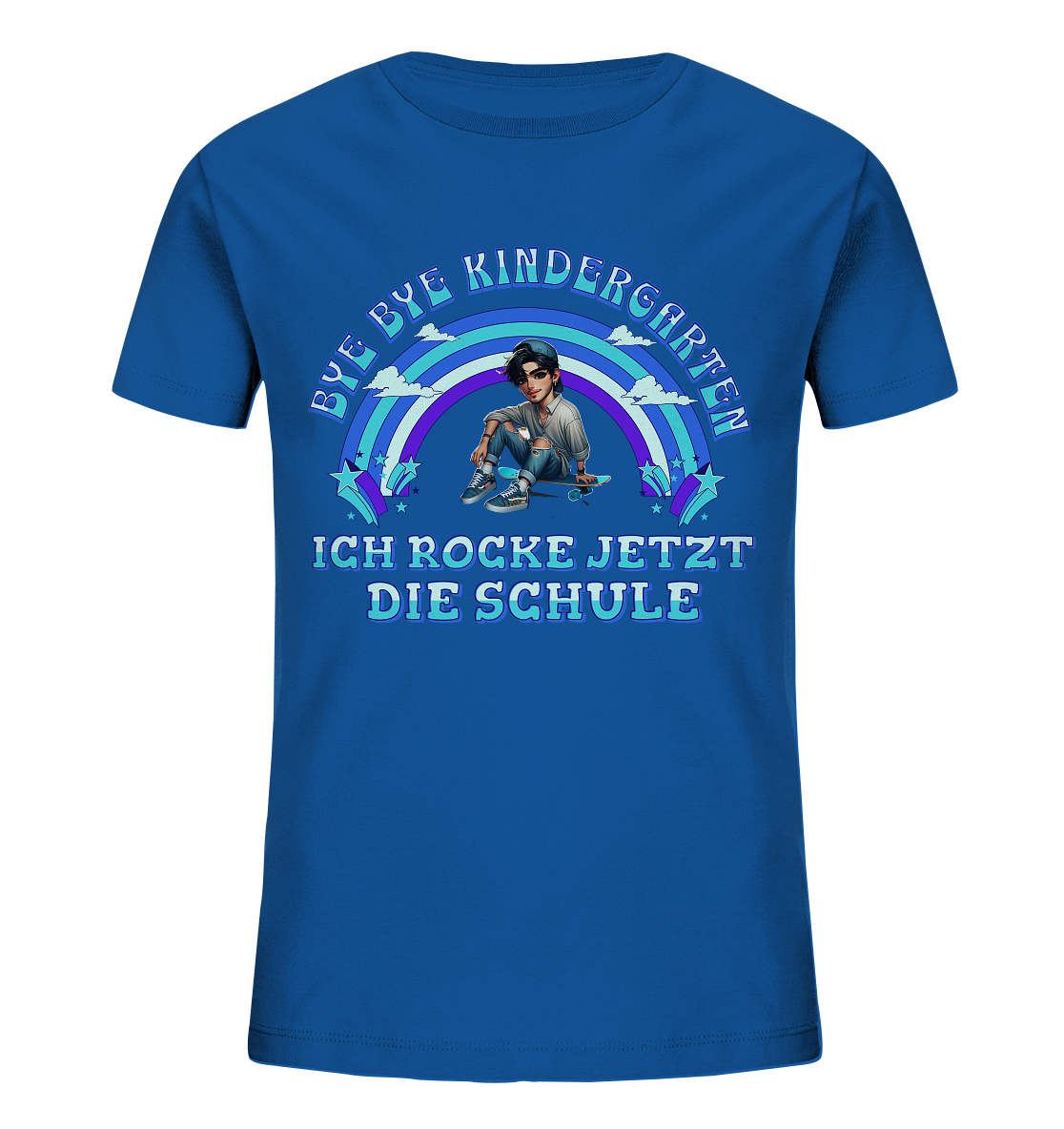 T-Shirt Skater Bye Bye Kindergarten - Kids Organic Shirt