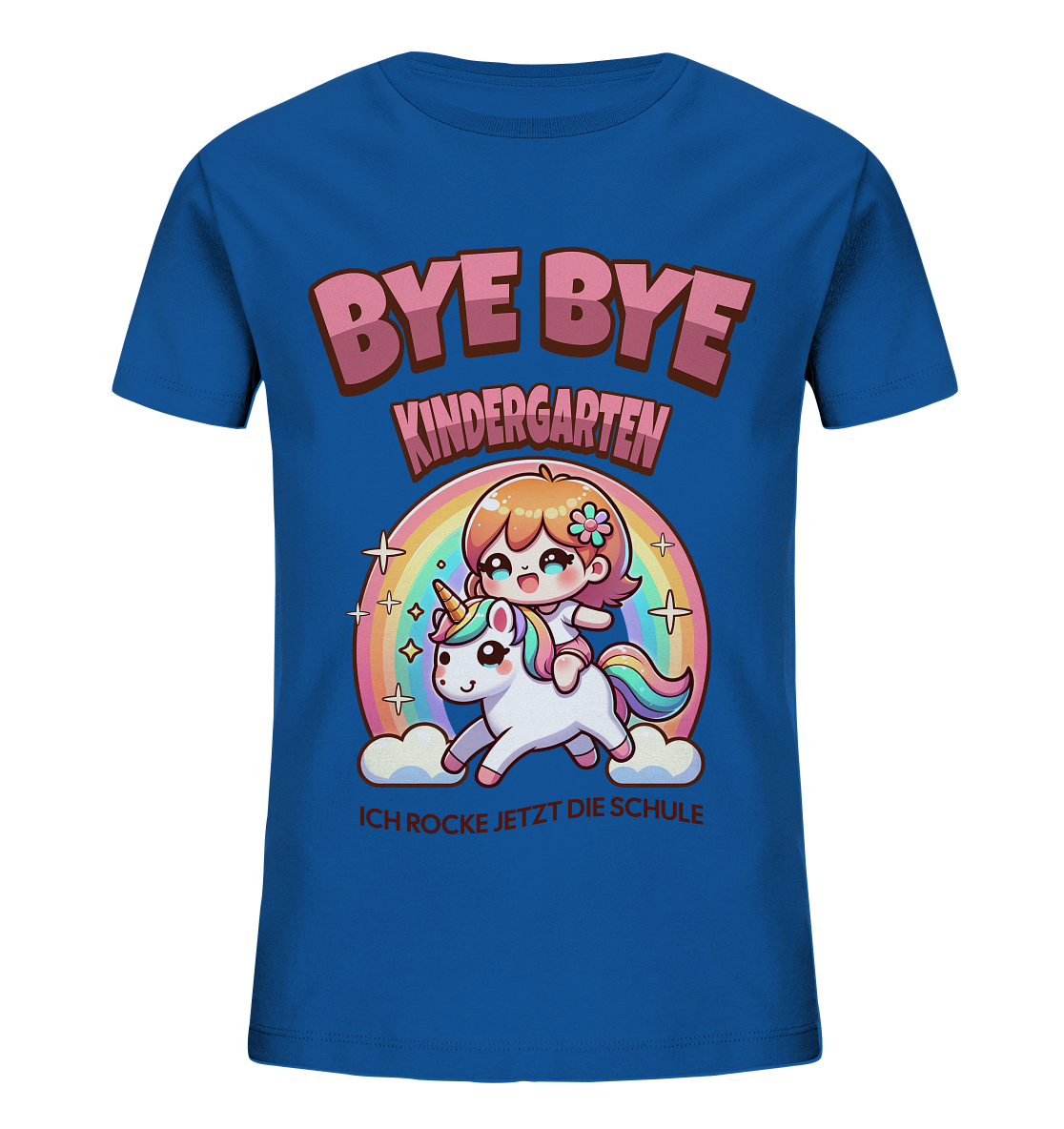 T-Shirt Einhorn Bye Bye Kindergarten - Kids Organic Shirt