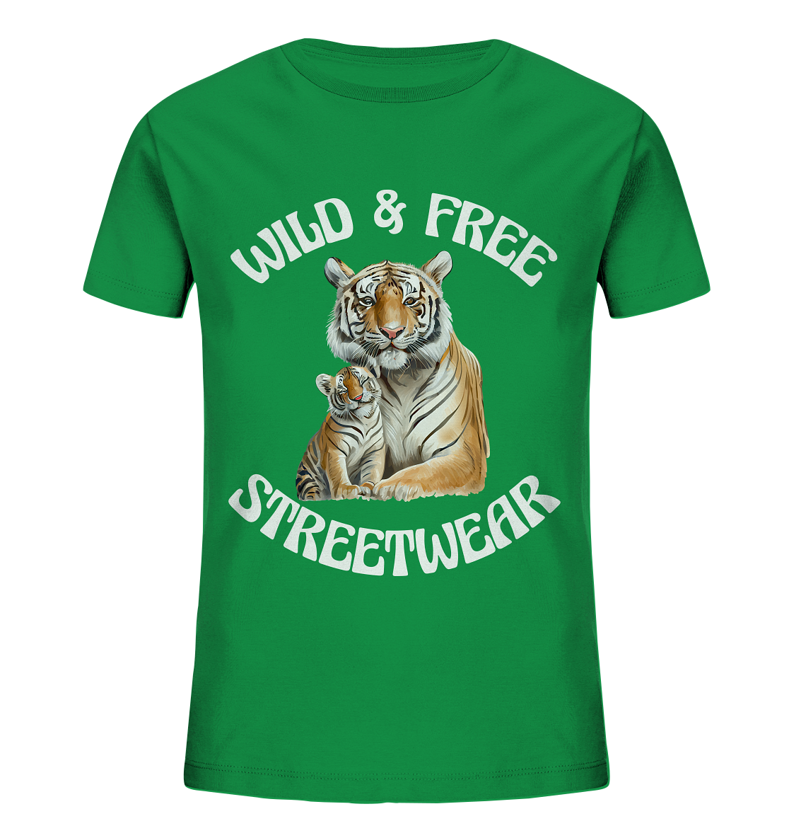 WILD & FREE NO 14 TIGER FAMILY - STREETWEAR - STATEMENT - Kids Organic Shirt