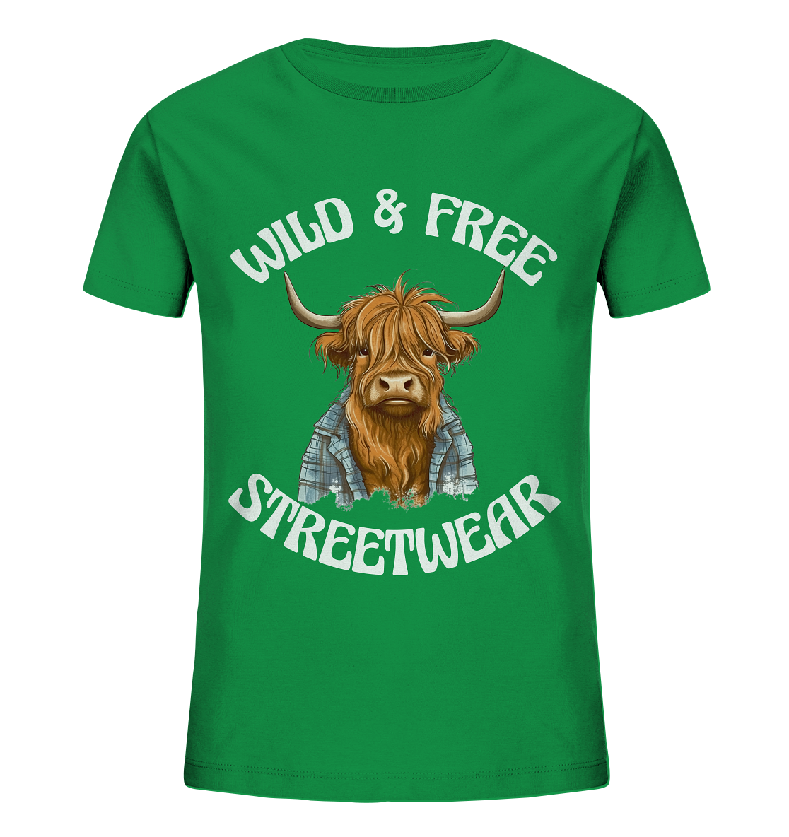 WILD & FREE NO 9 HIGHLAND COW II - STREETWEAR - STATEMENT - Kids Organic Shirt