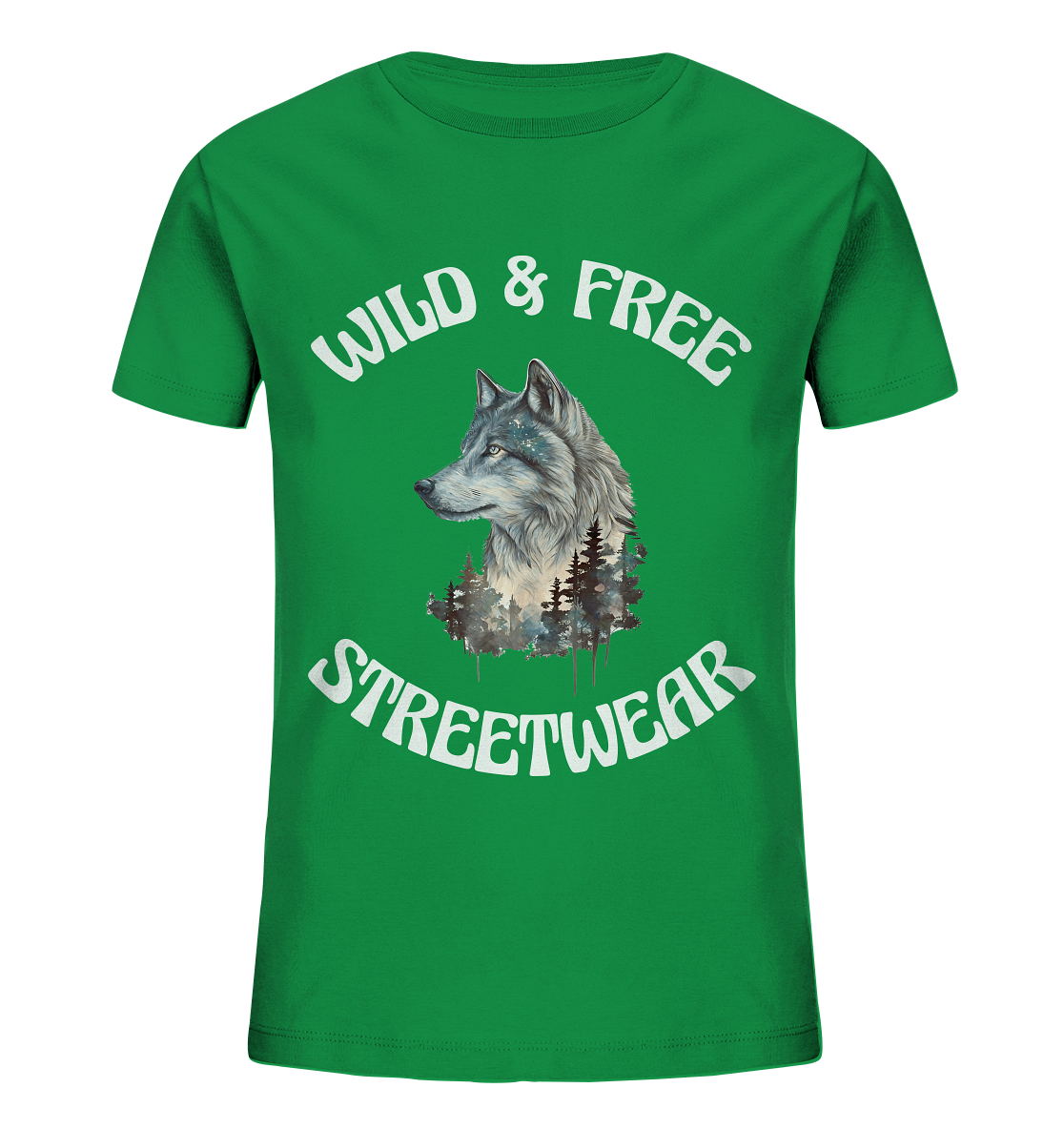 WILD & FREE NO 3 WOLF STREETWEAR - STATEMENT - Kids Organic Shirt