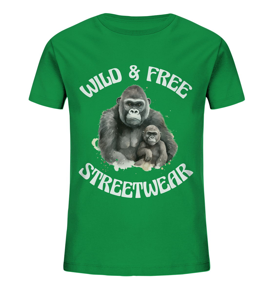 WILD & FREE NO 15 GORILLA FAMILY - STREETWEAR - STATEMENT - Kids Organic Shirt