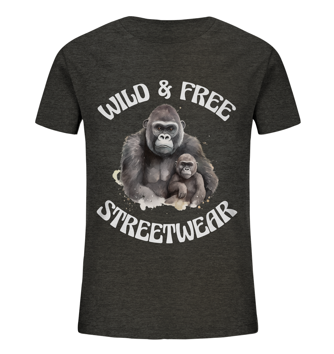 WILD & FREE NO 15 GORILLA FAMILY - STREETWEAR - STATEMENT - Kids Organic Shirt