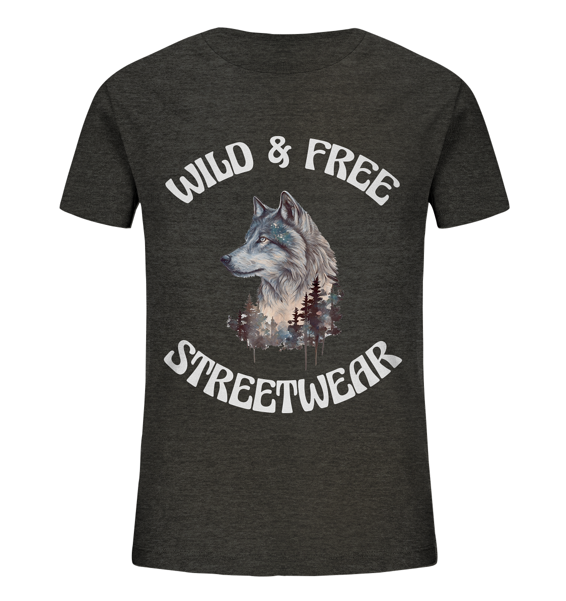 WILD & FREE NO 3 WOLF STREETWEAR - STATEMENT - Kids Organic Shirt