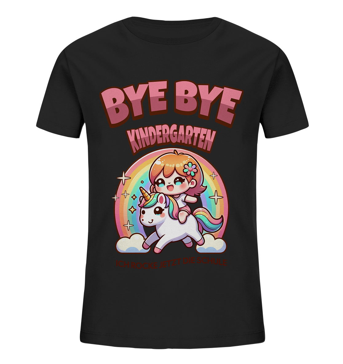T-Shirt Einhorn Bye Bye Kindergarten - Kids Organic Shirt