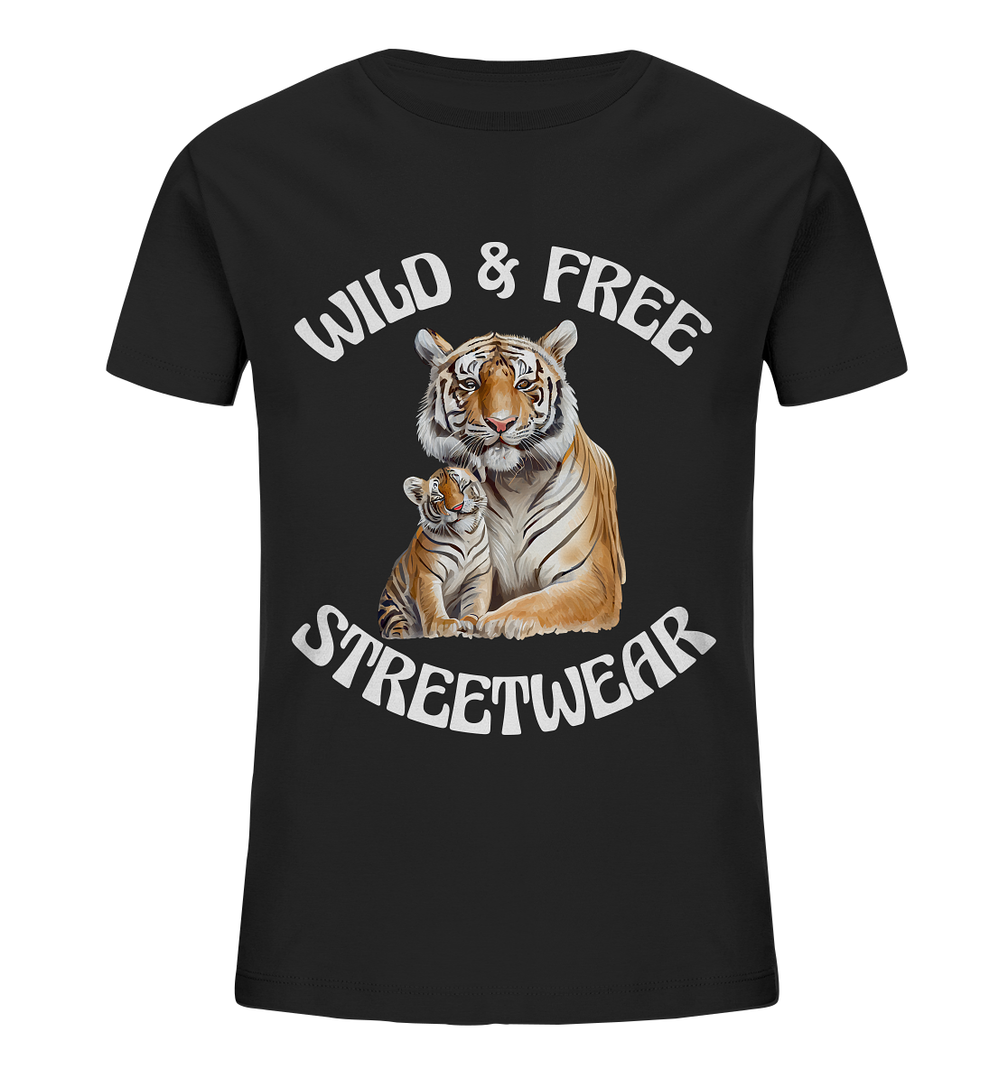 WILD & FREE NO 14 TIGER FAMILY - STREETWEAR - STATEMENT - Kids Organic Shirt