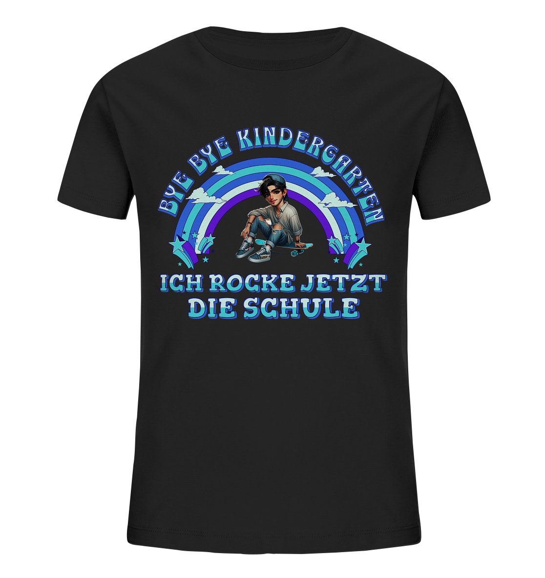 T-Shirt Skater Bye Bye Kindergarten - Kids Organic Shirt