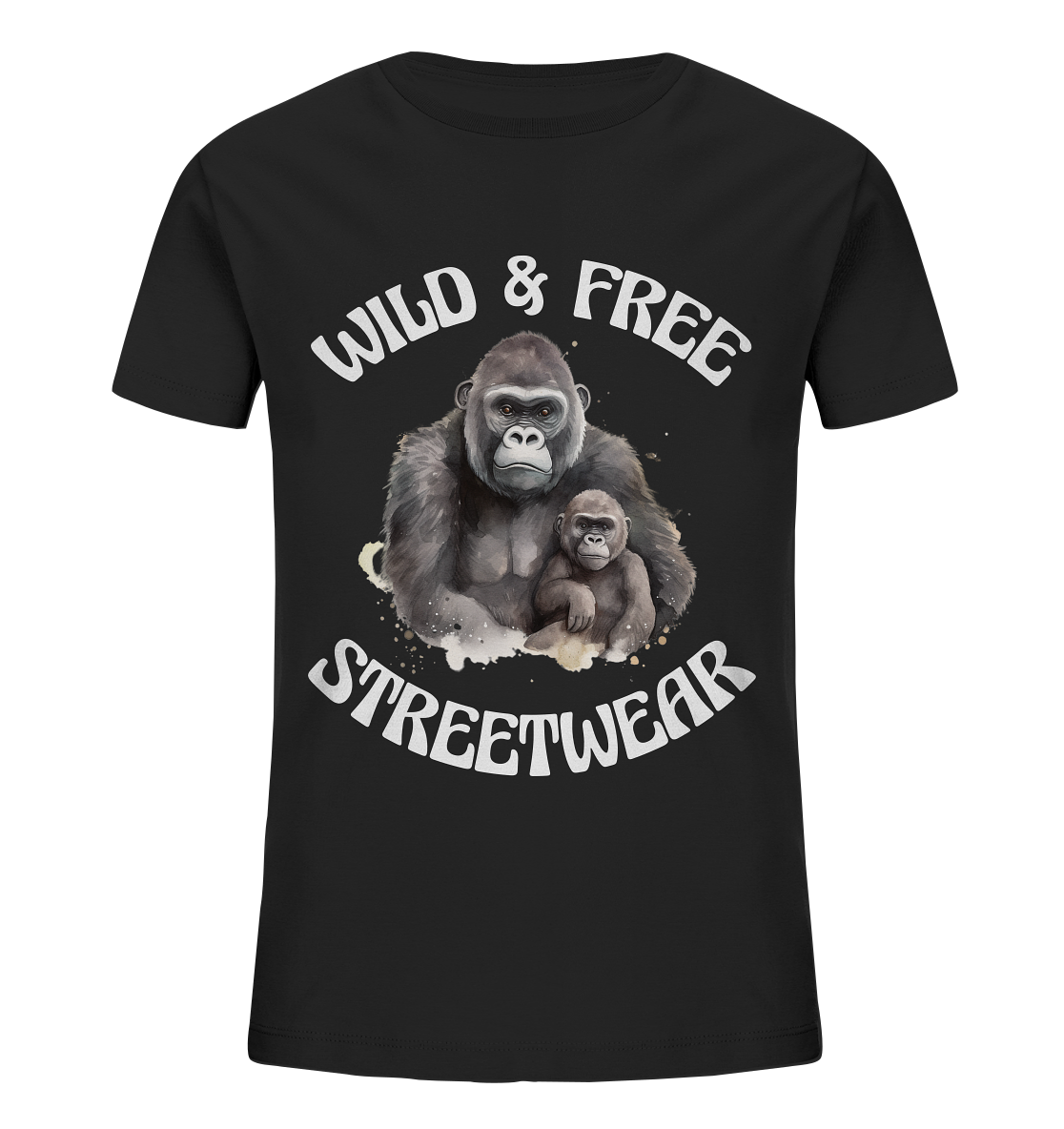 WILD & FREE NO 15 GORILLA FAMILY - STREETWEAR - STATEMENT - Kids Organic Shirt
