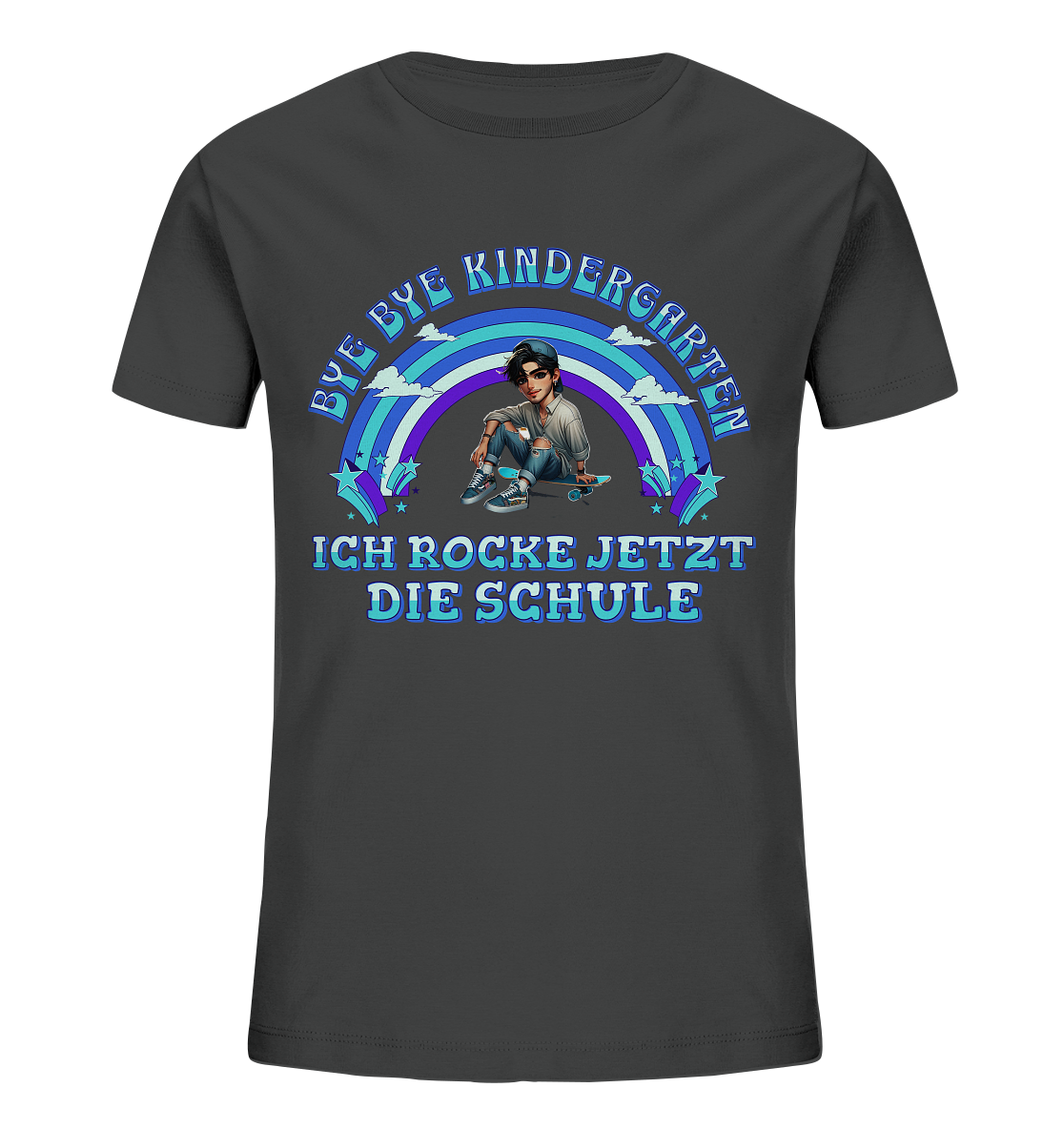 T-Shirt Skater Bye Bye Kindergarten - Kids Organic Shirt