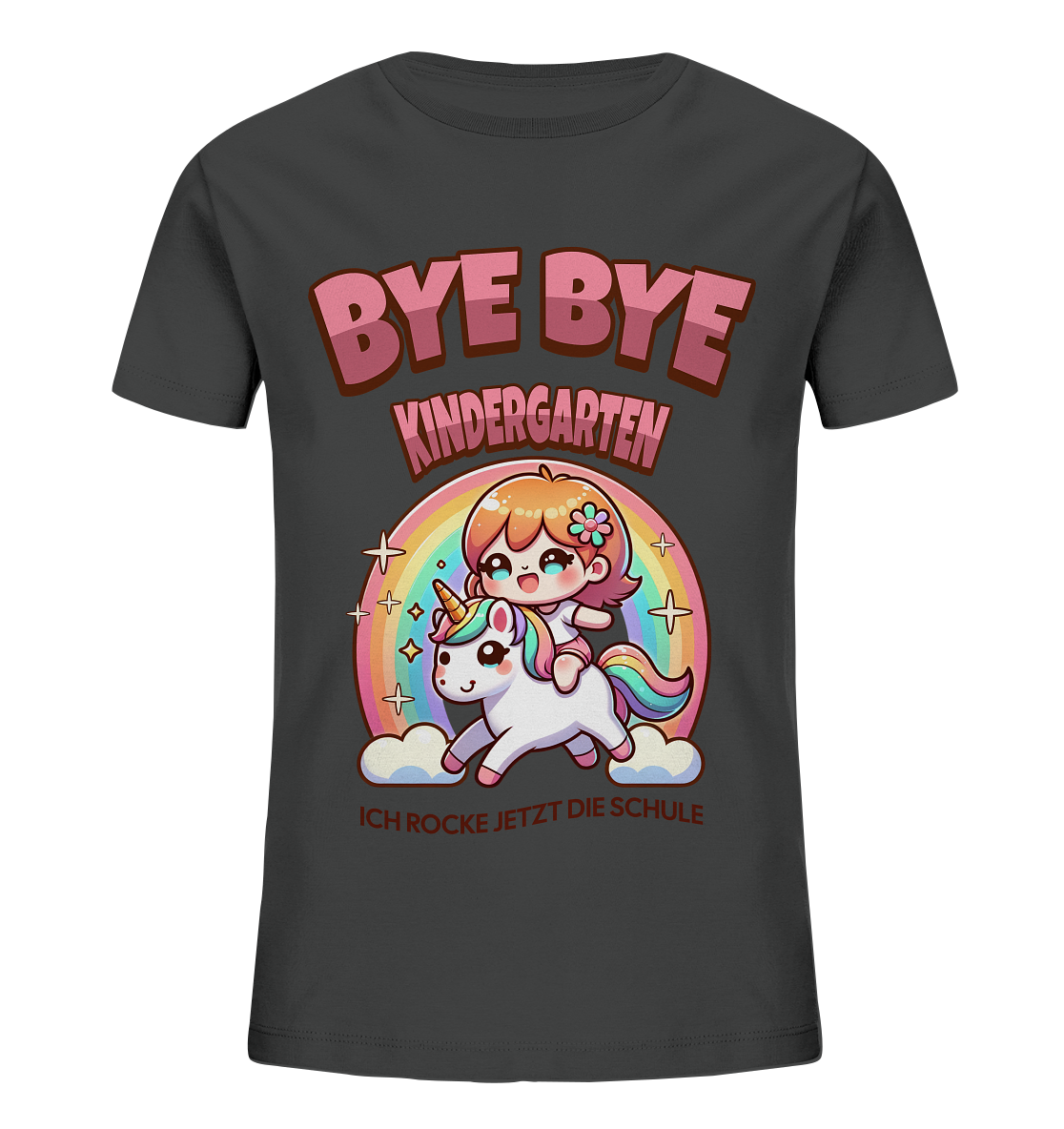 T-Shirt Einhorn Bye Bye Kindergarten - Kids Organic Shirt