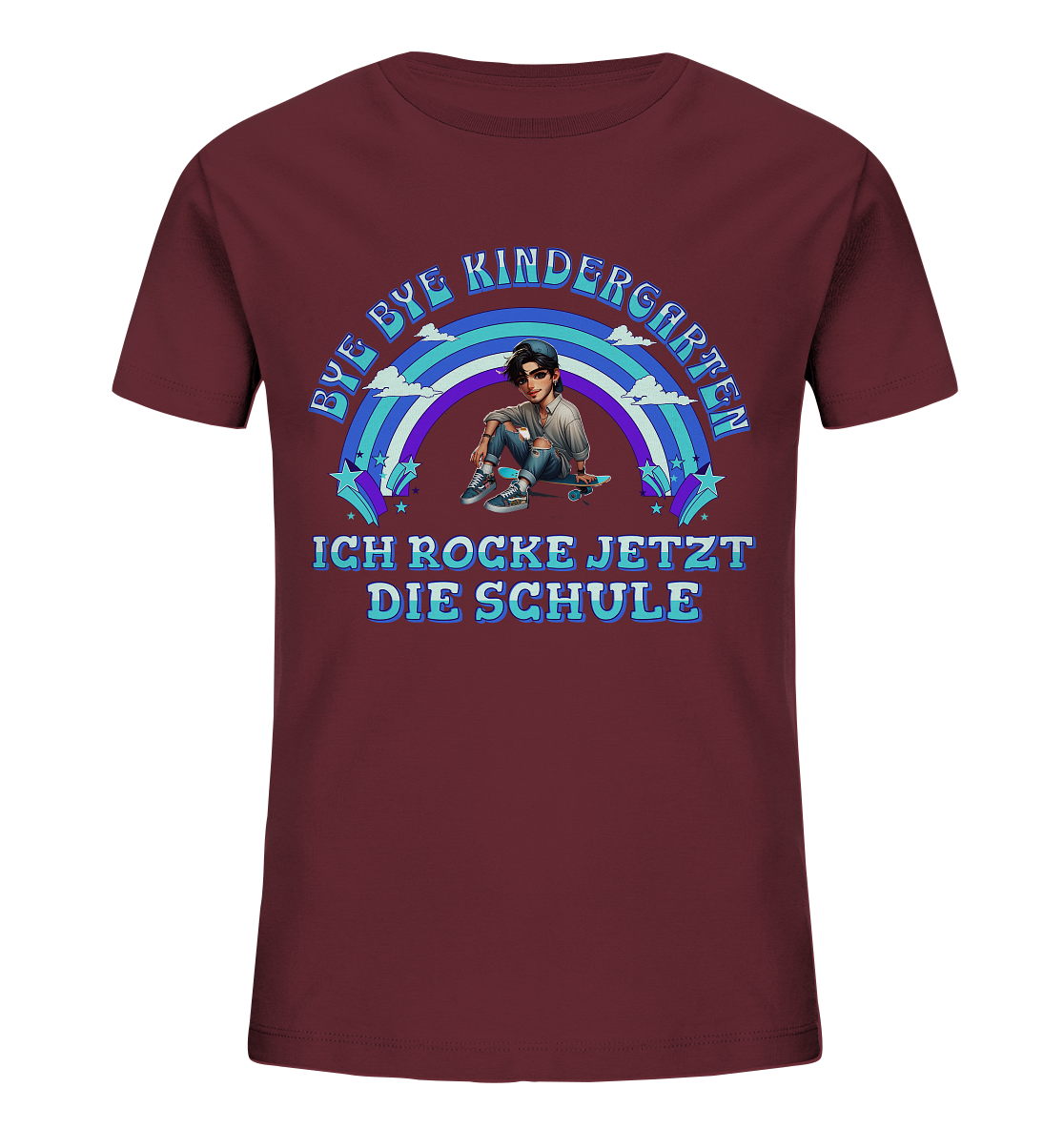 T-Shirt Skater Bye Bye Kindergarten - Kids Organic Shirt