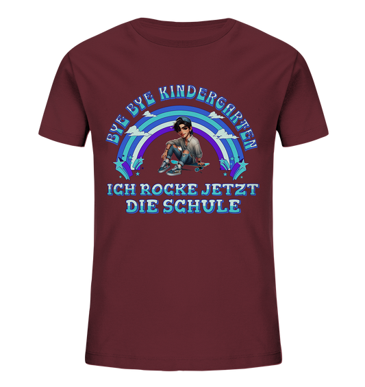 T-Shirt  Skater Bye Bye Kindergarten  - Kids Organic Shirt
